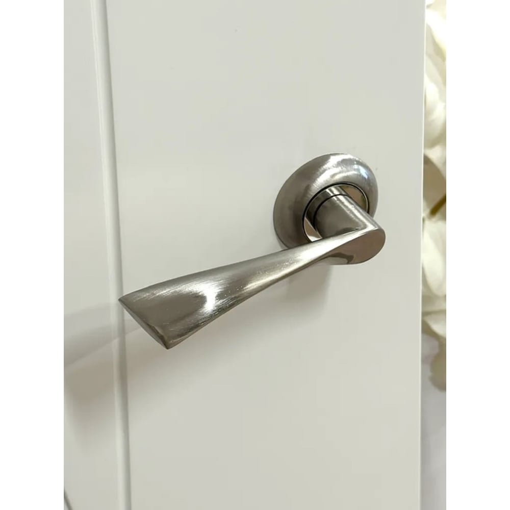 Изображение товара Дверная ручка RUCETTI RAP 1 SN белый никель, межкомнатная, алюминий