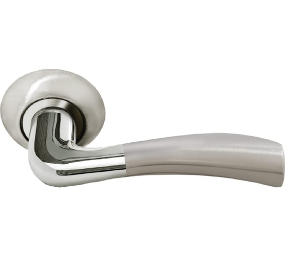 Изображение товара Дверная ручка RUCETTI RAP 19 SN/CP, цвет-бел. никель/хром 9011389