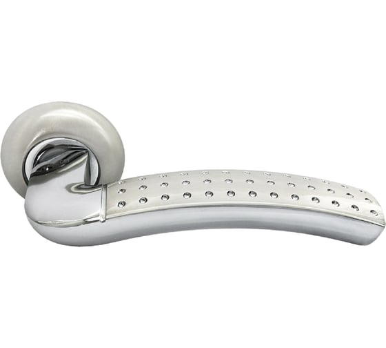 Изображение товара Дверная ручка RUCETTI RAP 7 SN/CP, цвет-бел. никель/хром 9010028