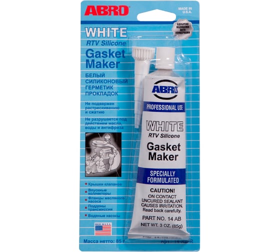 Изображение товара Герметик прокладок ABRO белый США 85 г 14-AB-RW