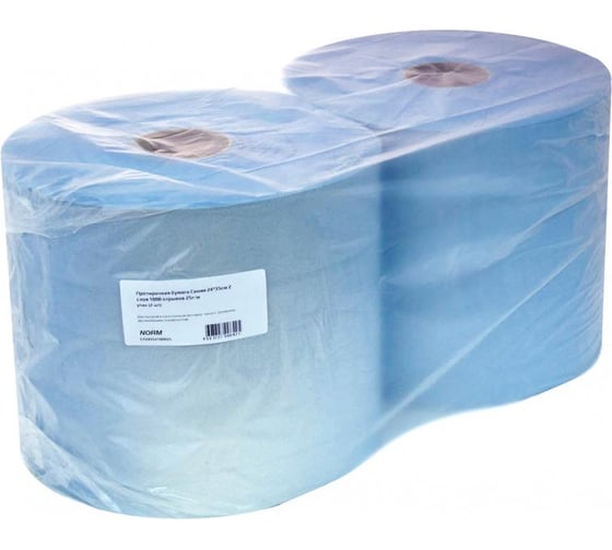 Изображение товара Протирочная бумага NORM cиняя, 24х35 см, 2 слоя, 1000 отрывов, 25 г/м, 2 шт. CP-2435