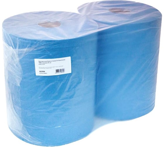 Изображение товара Протирочная бумага NORM синяя, 33х35 см, 2 слоя, 1000 отрывов, 25 г/м, 2 шт. CP-3335