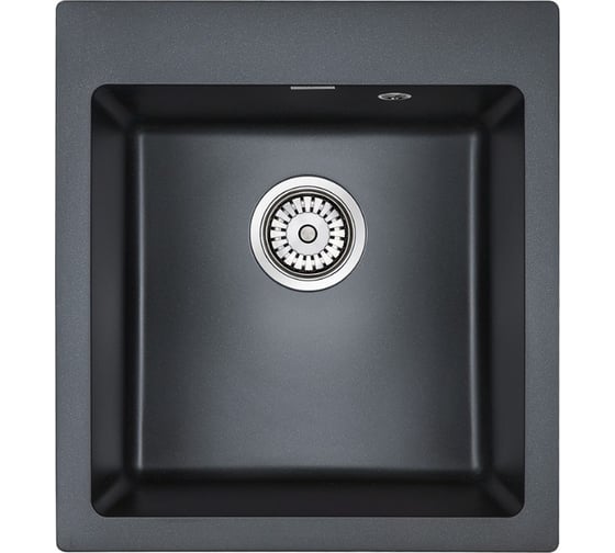 Изображение товара Гранитная мойка Paulmark KANTE 45 черный металлик 460х510 мм PM104651-BLM