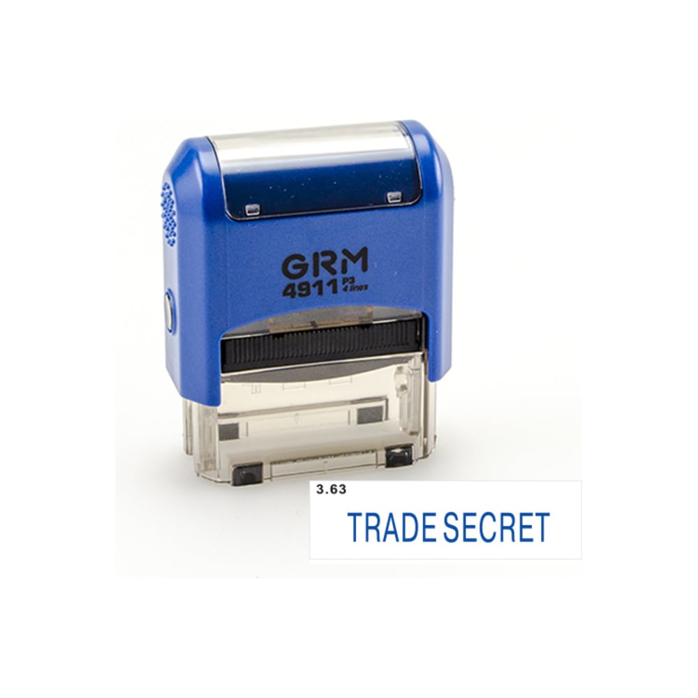Изображение товара Стандартный штамп GRM 4911 p3 3.63 trade secret синий, 38х14 мм, 1.000 строк