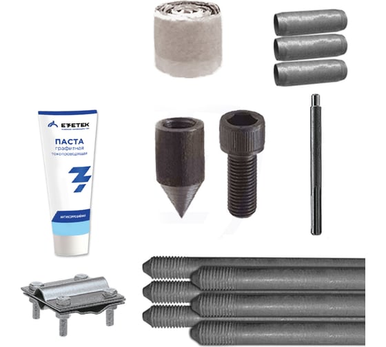 Изображение товара Комплект заземления EZETEK ZN - 9 9 метров, 16мм, 6х1500 мм с насадкой 60305