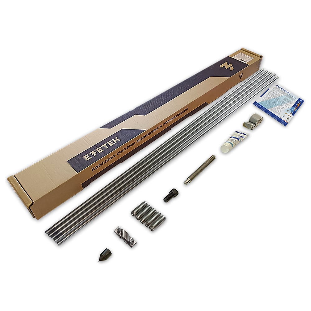 Изображение товара Комплект заземления EZETEK CN – 7,5 7,5 метров, 16мм, 5х1500мм с насадкой SDS-max 60256