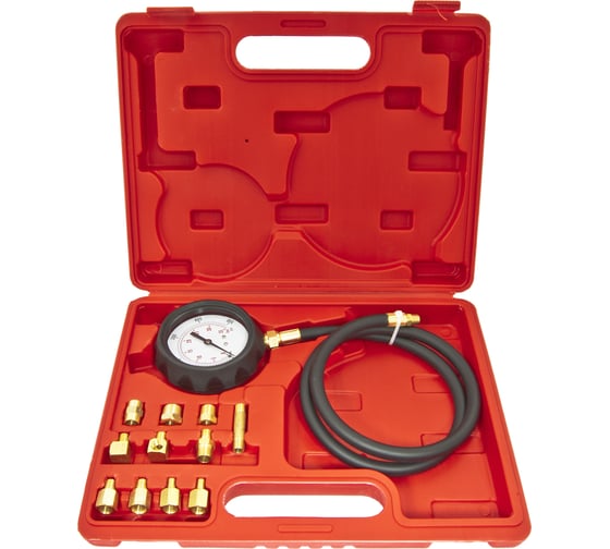 Изображение товара Тестер давления масла в наборе с резьбовыми адаптерами 12пр., в кейсе Эврика ER-86311 805950