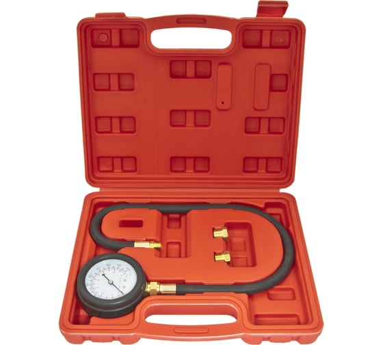 Изображение товара Тестер давления масла в наборе с резьбовыми адаптерами 3 предмета, в кейсе ЭВРИКА ER-86310