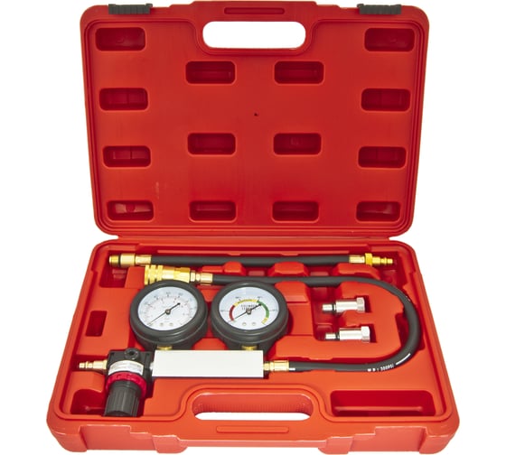 Изображение товара Тестер утечки в цилиндрах в наборе с адаптерами 4 пр., в кейсе Эврика ER-86316 805954