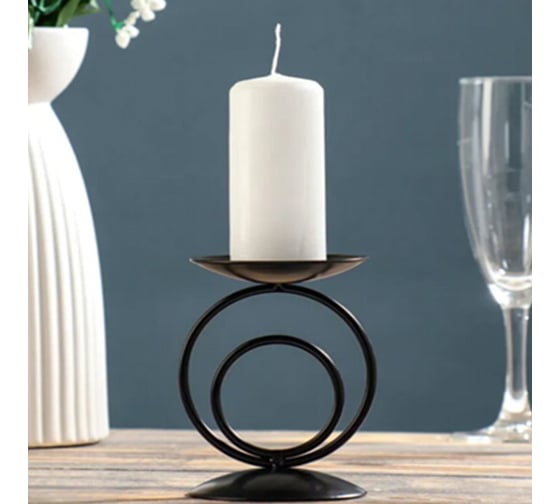 Изображение товара Подсвечник МУЛЬТИДОМ Круги 5.5/8x10.5 см DA5-327