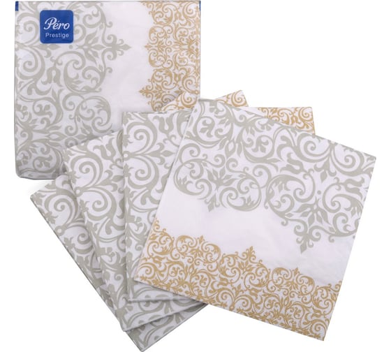Изображение товара Бумажные салфетки МУЛЬТИДОМ Pero Prestige Версаль 33x33 см, 3-хслойные, 20 листов 5 413