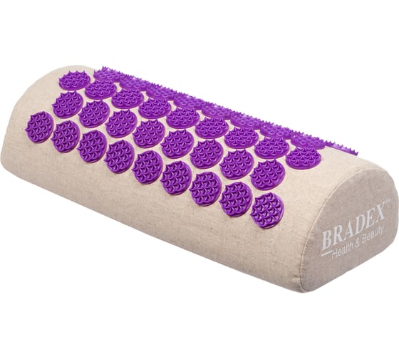 Изображение товара Валик акупунктурный BRADEX Нирвана бежевый, фиолетовые шипы, премиум-серия KZ 0689