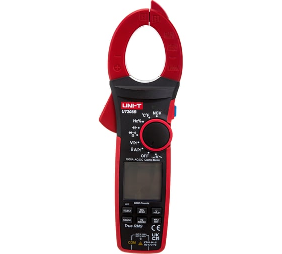 Изображение товара Токоизмерительные цифровые клещи UNI-T UT208B TrueRMS, AC/DC, 1000A, 00-00004257