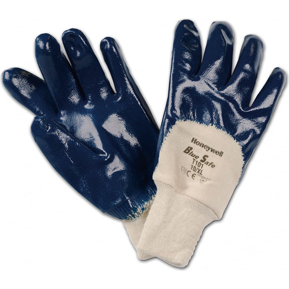 Купить Перчатки с нитриловым покрытием honeywell блюсейф bluesafe, с манжетой, t101-10