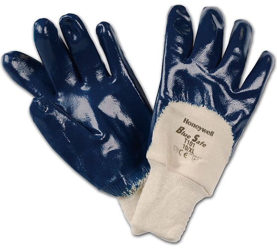 Изображение товара Перчатки с нитриловым покрытием HONEYWELL Блюсейф Bluesafe, с манжетой, T101-10