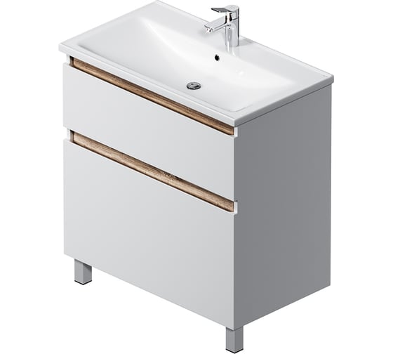 Изображение товара База под раковину AM.PM, X-Joy напольная, 80 см, 2 ящика, белый глянец M85AFSX0802WG