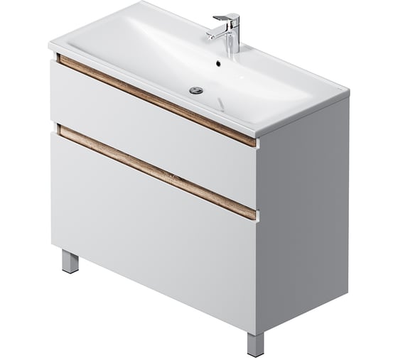 Изображение товара База под раковину AM.PM, X-Joy напольная, 100 см, 2 ящика, белый глянец M85AFSX1002WG