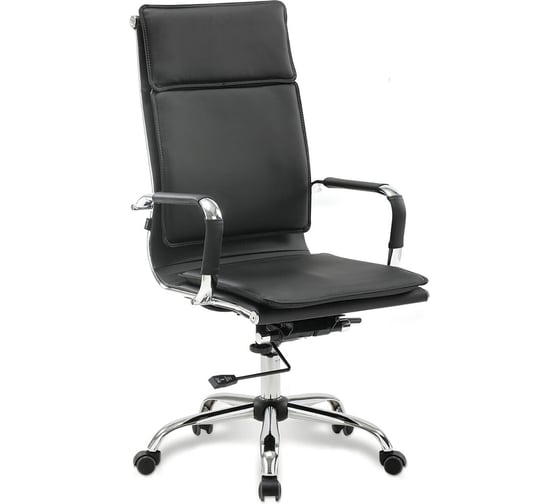 Изображение товара Кресло руководителя компьютерное рабочее офисное/для дома BRABIX Cube Ex-523, экокожа, хром, черное 531946