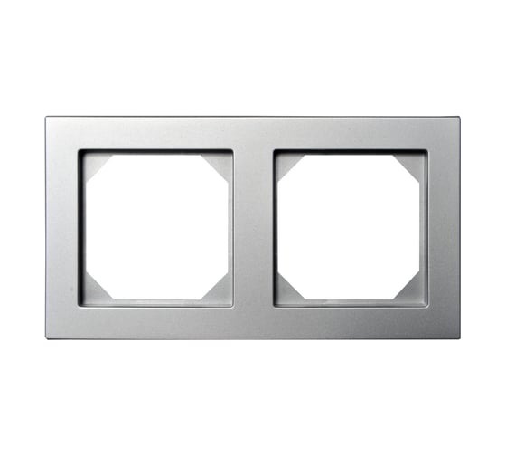 Изображение товара Двойная рамка для розеток LIREGUS Эпсилон K14-245-02 E/Mt серебро 28-187