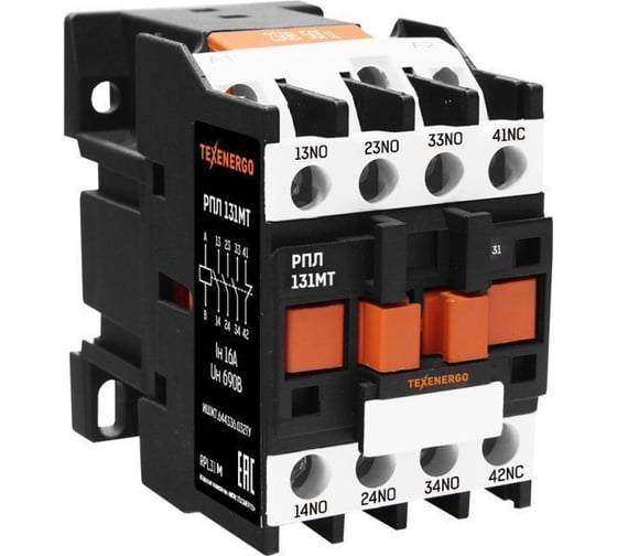 Изображение товара Промежуточное реле Texenergo РПЛ 131МТ 0*4Б 16А 400В 3HO+1НЗ RPL31Q