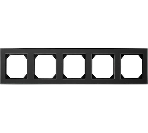 Изображение товара Пятипостовая рамка LIREGUS Эпсилон К14-245-05 E/BG черное стекло 28-240