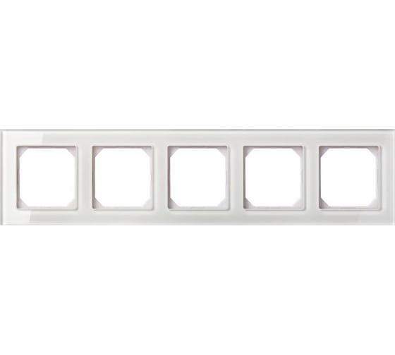 Изображение товара Пятипостовая рамка LIREGUS Эпсилон К14-245-05 E/WGG белое стекло 28-255