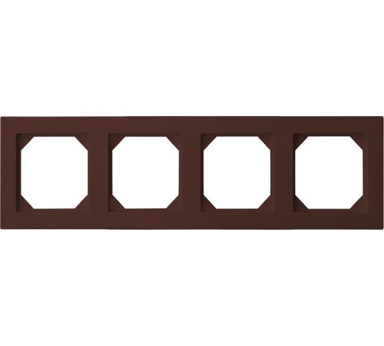 Изображение товара Четырехместная рамка LIREGUS Эпсилон K14-245-04 E/R коричневая 28-149