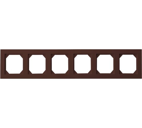 Изображение товара Шестиместная рамка LIREGUS Эпсилон K14-245-06 E/R коричневая 28-1501