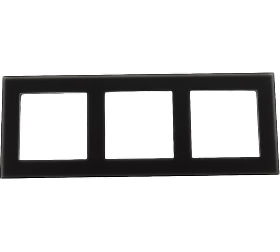 Изображение товара Трехпостовая рамка LIREGUS Эпсилон К14-245-03 E/BG черное стекло 28-238