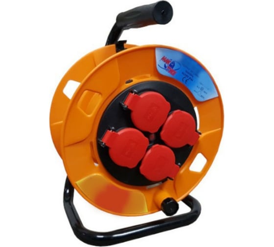 Изображение товара Кабельный однофазный удлинитель MTG на катушке ПВX, 4X220В MT252А H05VV-F 3x1,50мм2 50м 7334