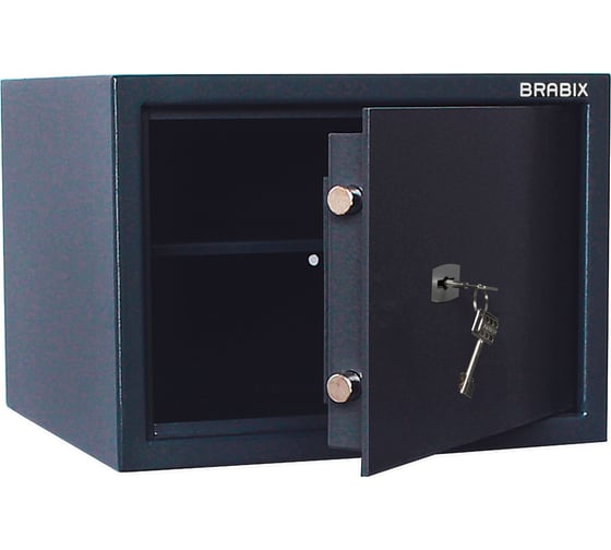 Изображение товара Сейф BRABIX КМ-310 310х430х37 5мм, 20кг, ключевой замок, полка, крепление к стене полу 291166