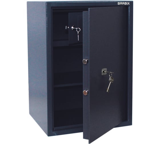 Изображение товара Сейф BRABIX КМ-620Т 620х430х375 мм, 35кг, ключевой замок, полка, трейзер, крепление к стене 291167