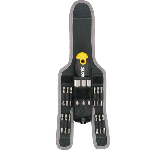 Изображение товара Трещотка Felo Ergonic K 1/4, поворотная, с набором бит в чехле, 16 предметов 06071604