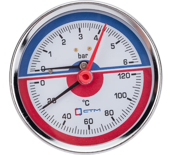 Изображение товара Термо-манометр аксиального подключения 1/4" до 6 бар СТМ CTM14A06