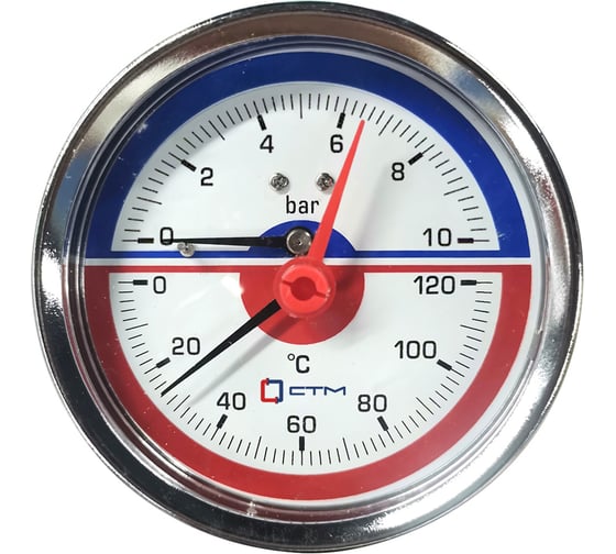 Изображение товара Термо-манометр аксиального подключения 1/4" до 10 бар СТМ CTM14A10