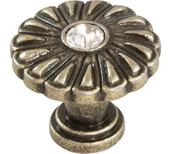 Изображение товара Ручка-кнопка с кристаллами Kerron оксидированная бронза CRL31 OAB