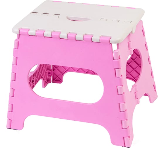 Изображение товара Средний складной табурет Color-x белый/розовый 100005