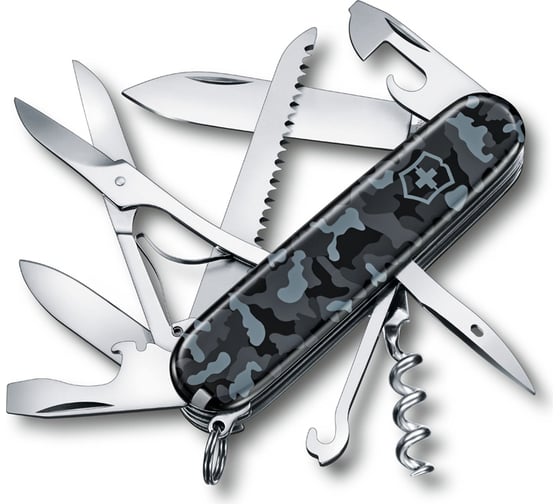 Изображение товара Нож Victorinox Huntsman, 91 мм, 15 функций, морской камуфляж 1.3713.942