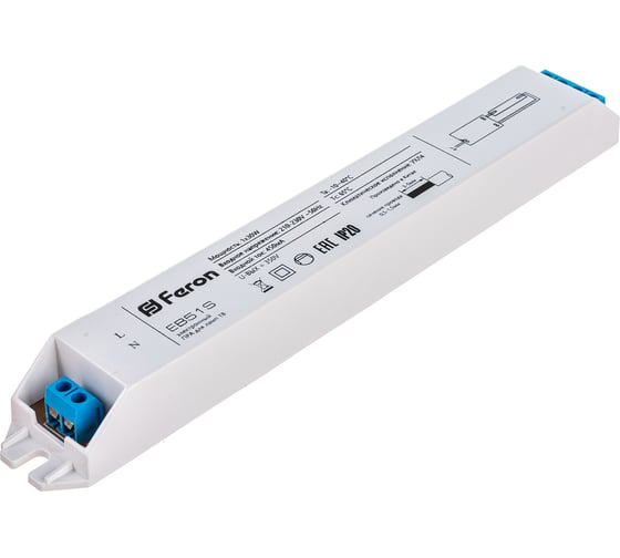 Изображение товара Электронный пускорегулирующий аппарат FERON (балласт), EB51S 1х30W T8/G13 230V, EB51S 21520