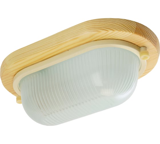 Изображение товара Светильник для бани и сауны FERON НБО 04-60-011 220V 60Вт Е27 IP54 дерево, клен, овал 11571