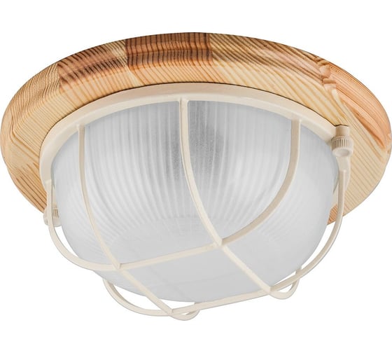 Изображение товара Светильник для бани и сауны FERON НБО 03-60-012 220V 60Вт Е27 IP54 дерево, клен, круг, с решеткой 11570