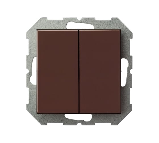 Изображение товара Двухклавишный выключатель LIREGUS Эпсилон IJ5 10-003-01 E/R коричневый, без рамки 28-133