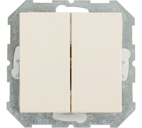 Изображение товара Двухклавишный выключатель LIREGUS Эпсилон IJ5 10-003-01 E/S кремовый, без рамки 28-053