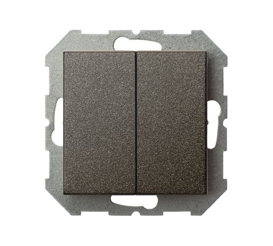 Изображение товара Двухклавишный выключатель LIREGUS Эпсилон IJ5 10-003-01 E/J антрацит, без рамки 28-103