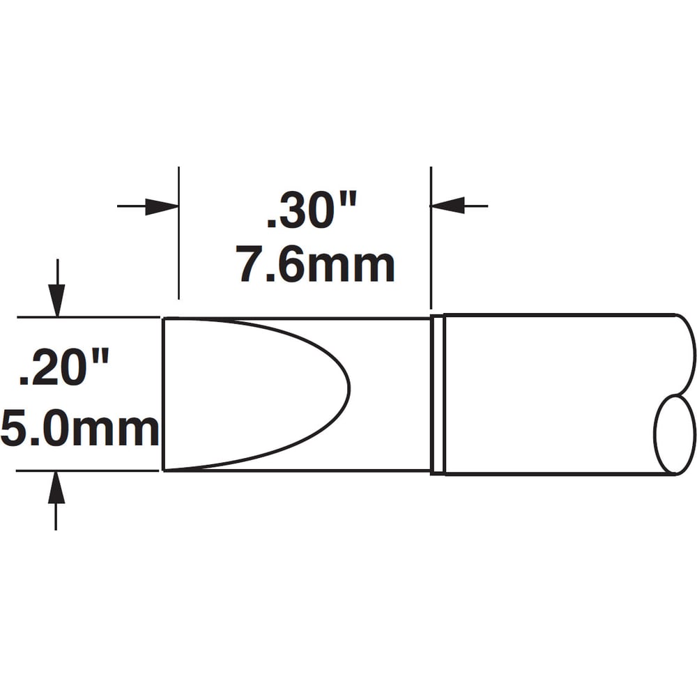 Изображение товара Картридж-наконечник для паяльных станций METCAL CVC-7CH0050S 5х7.6 мм клин