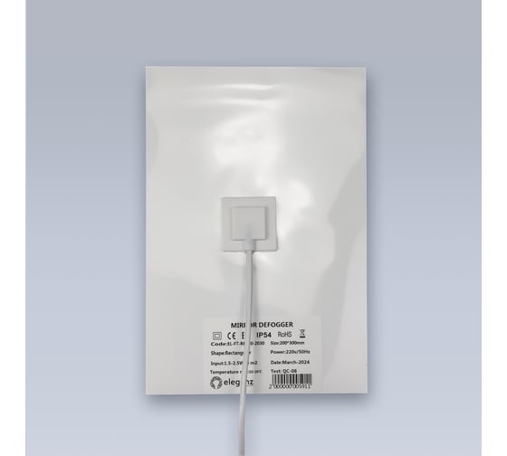 Изображение товара Подогрев для зеркал ELEGANZ 220V, 200*300mm, 1шт EL-FT-RE220-2030