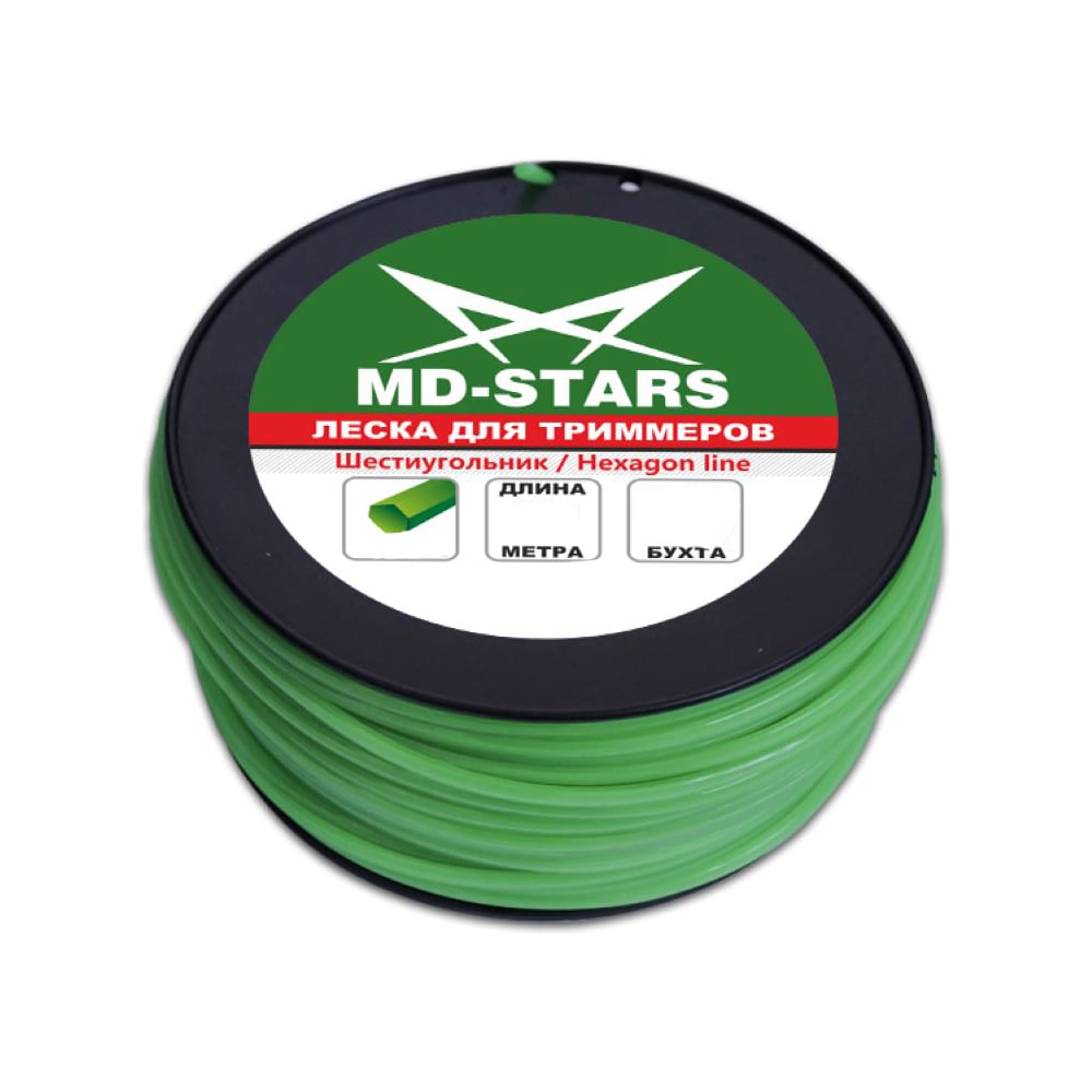 Изображение товара Леска для триммера HEXAGON LINE 3.0 мм 165 м MD-STARS