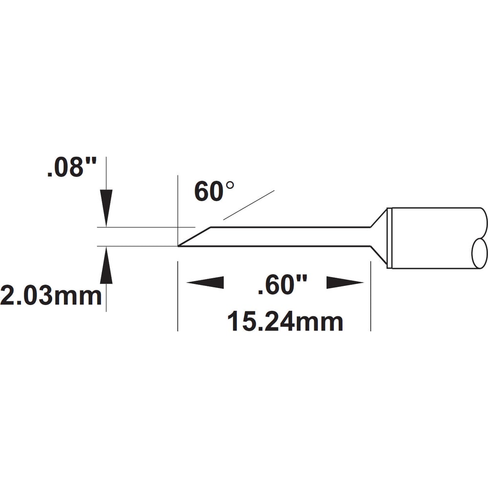 Изображение товара Картридж-наконечник для CV/MX 2.00х15.24 мм METCAL SMC-6HF6020S