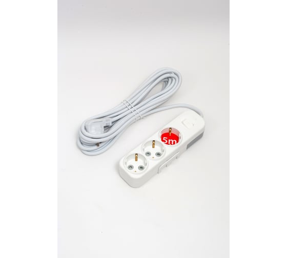 Изображение товара Удлинитель ELBI Myra с заземлением, 3 гнезда, с защитными шторками, с выключателем, 5м, 3x1 527-010205-312