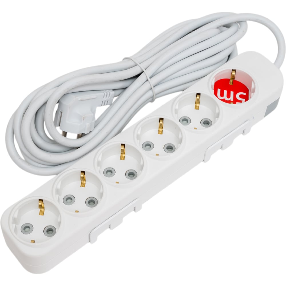 Изображение товара Удлинитель ELBI Myra с заземлением 6 гнезд IP20 5м Schuko